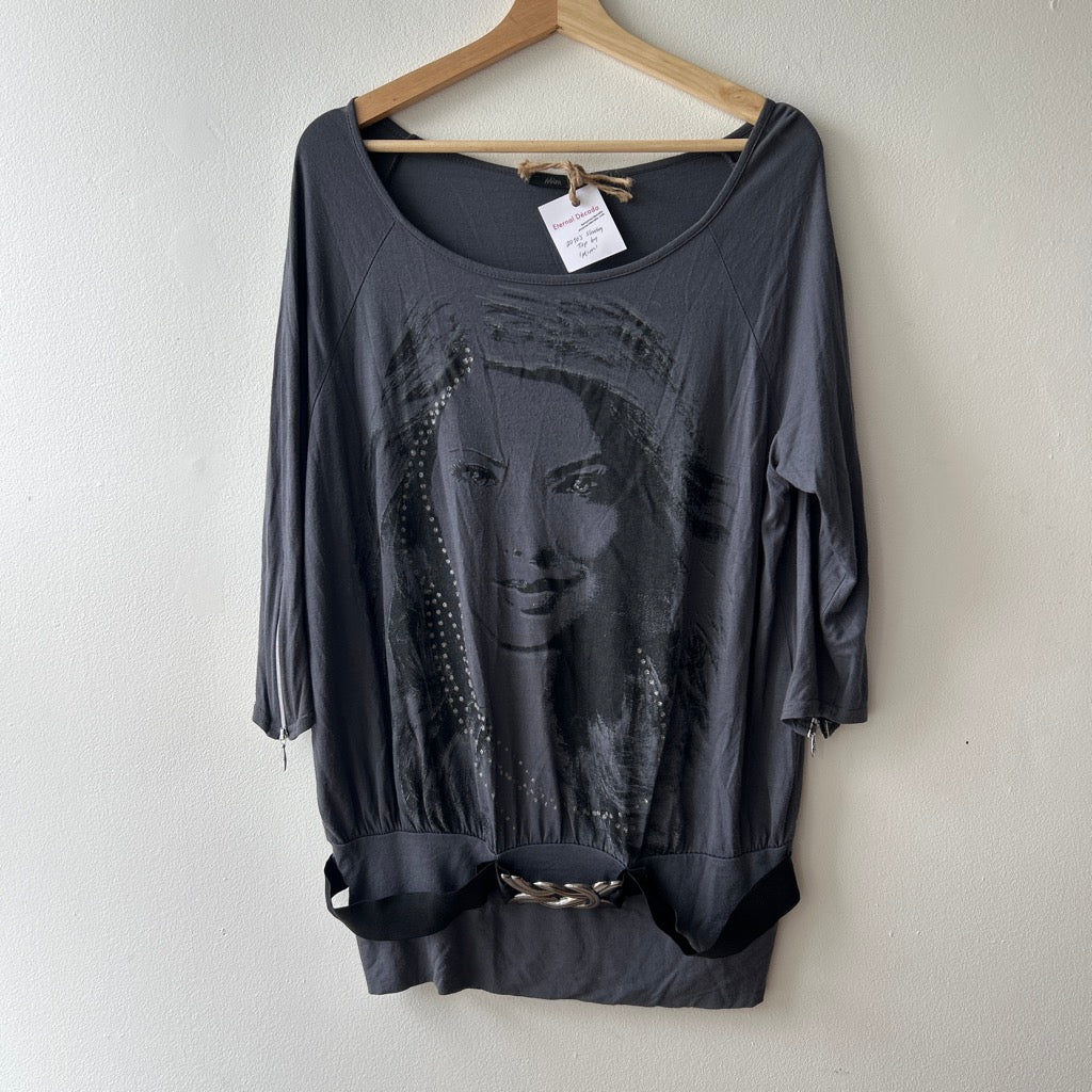 2010s dress top with belt by mim