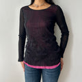 2000s double mesh long sleeve top