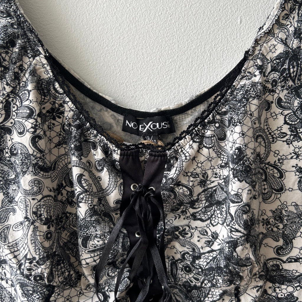 90s lace up blouse by no excuse