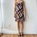 2000s ruffle trim plaid dress by cache cache
