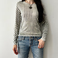 90s fine knit long sleeve top