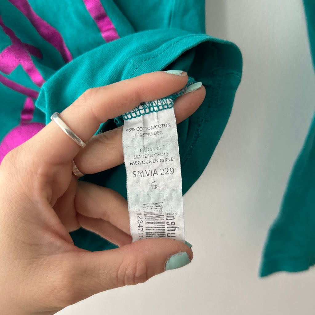 Y2K teal blue long sleeve tee by Joshua