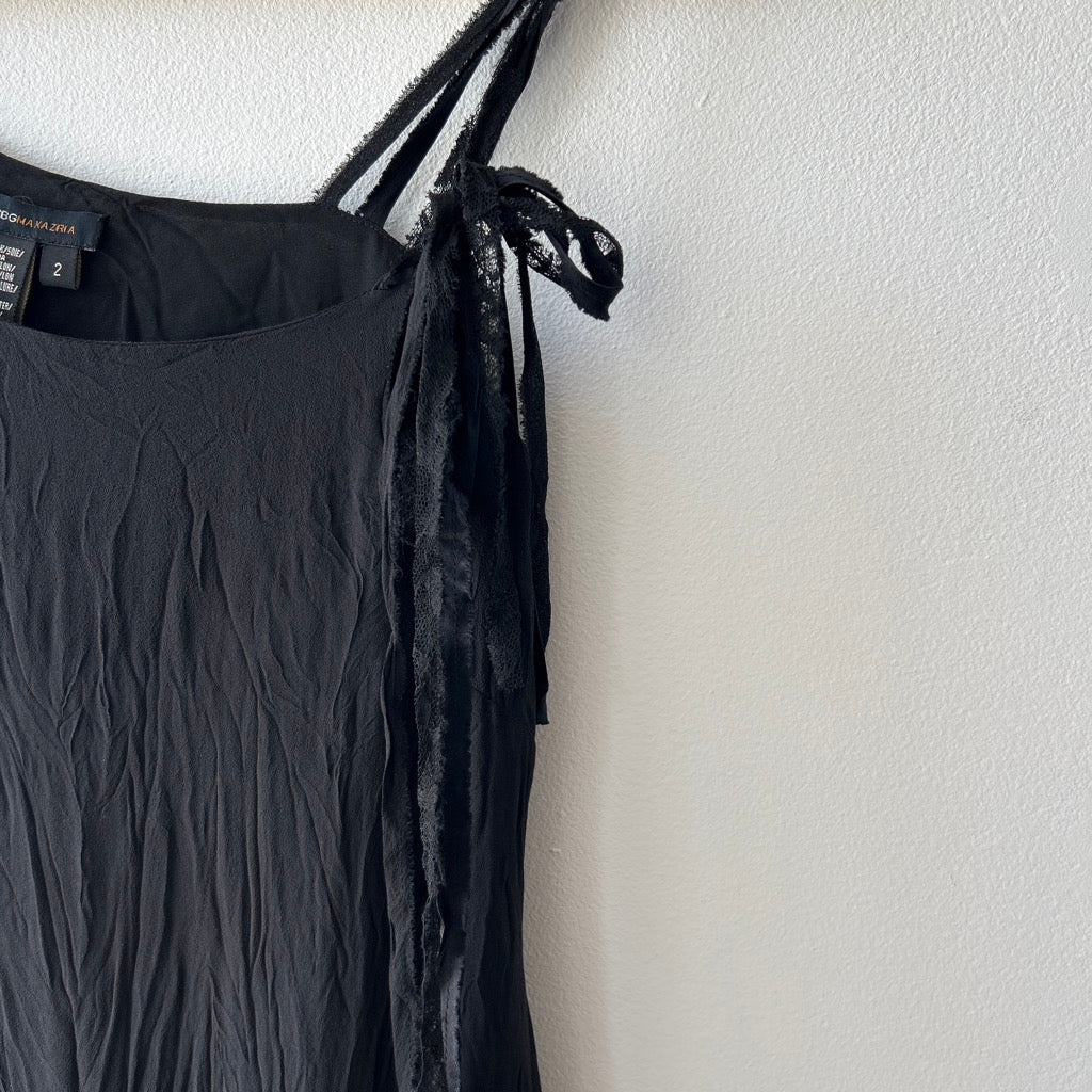 Fairy ruffled midi silk blend dress by BCBG