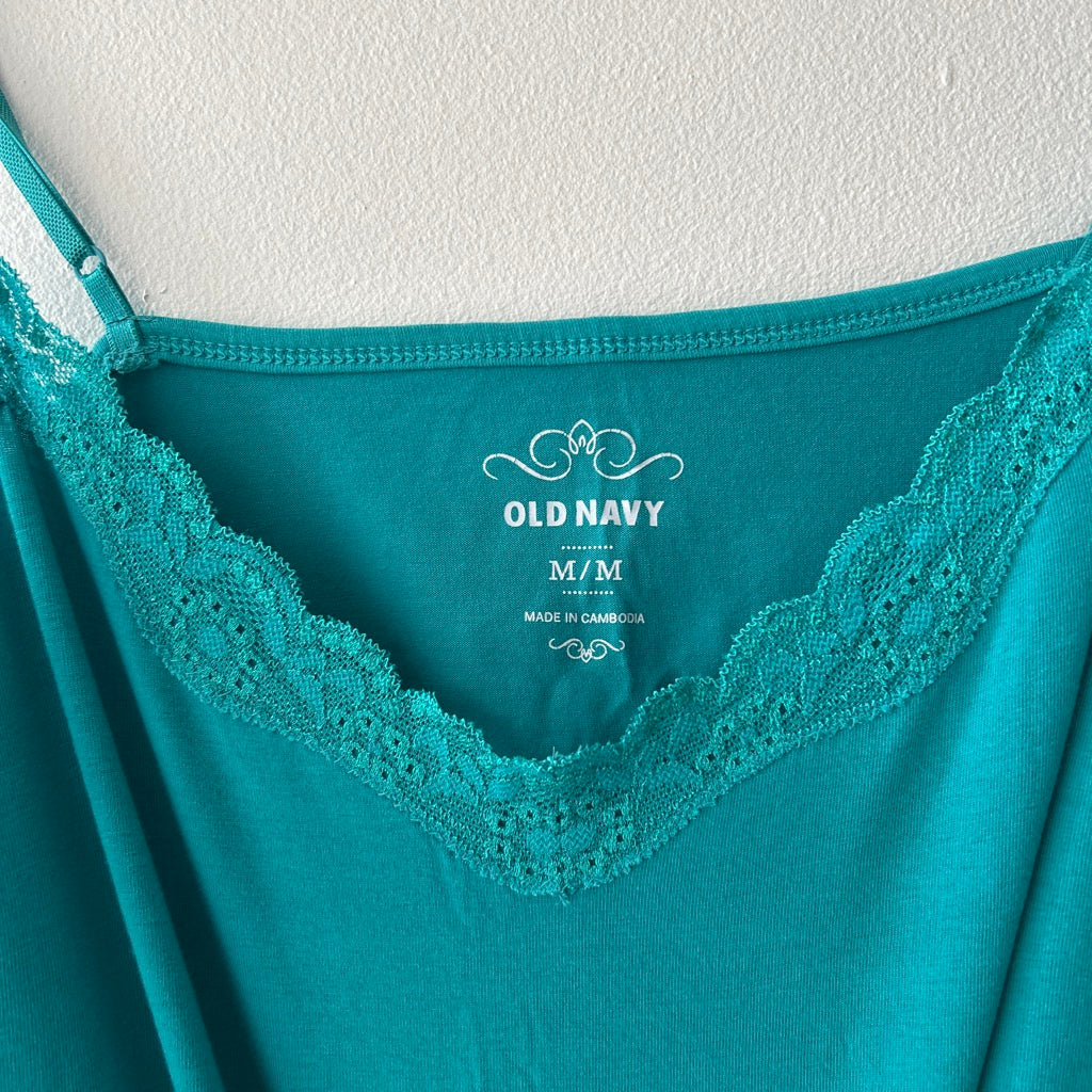 Y2K teal blue lace cami by old navy