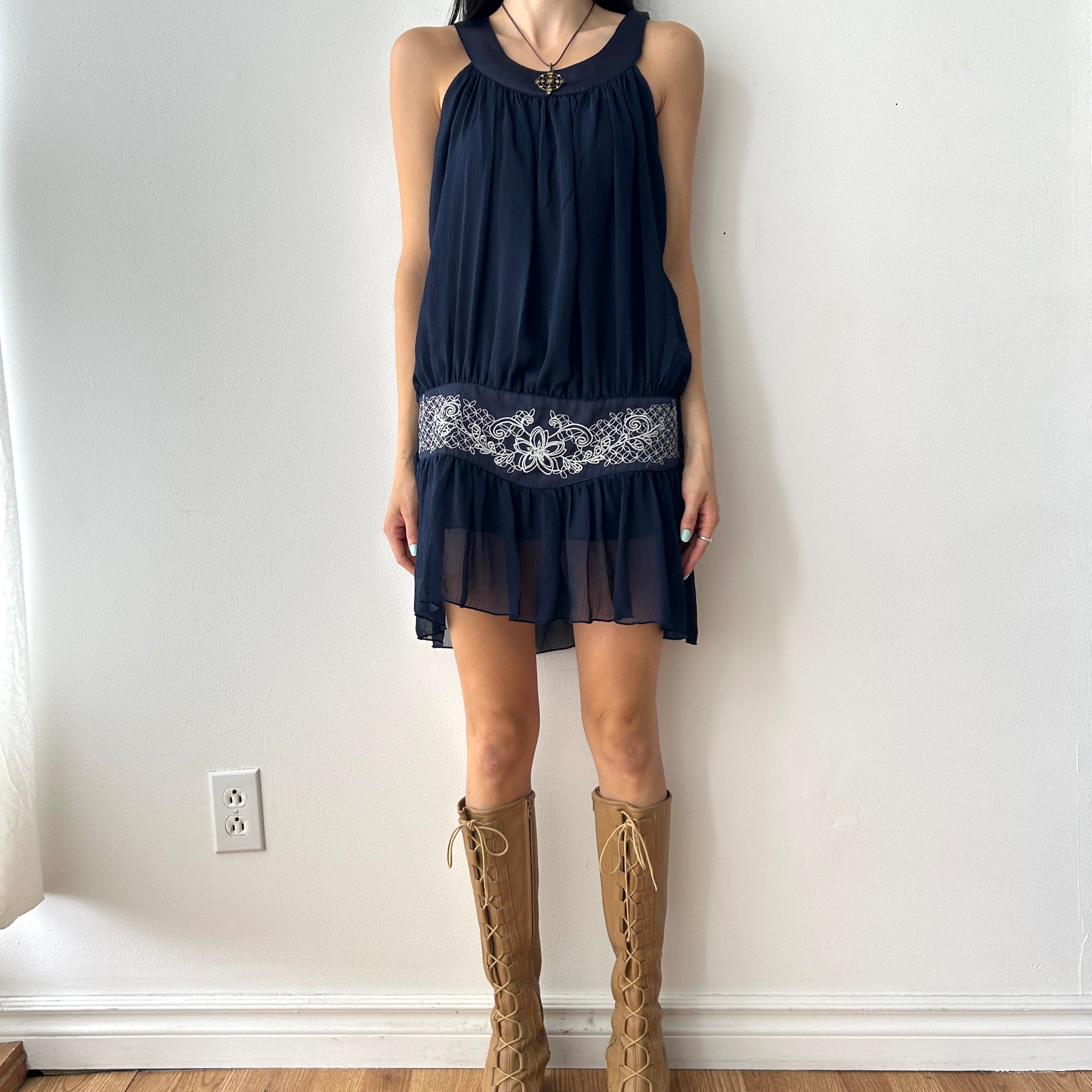 2010s drop waist dress by voyelles