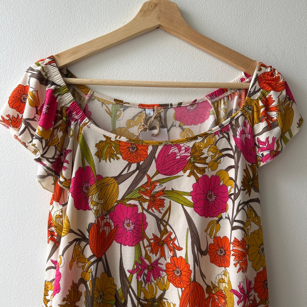 60s mod style print mini dress shirt