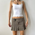 2000s wool blend pleated mini skirt by garage