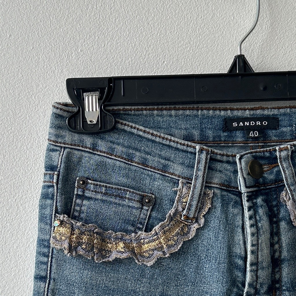 2000s booutcut pants with lace by Sandro