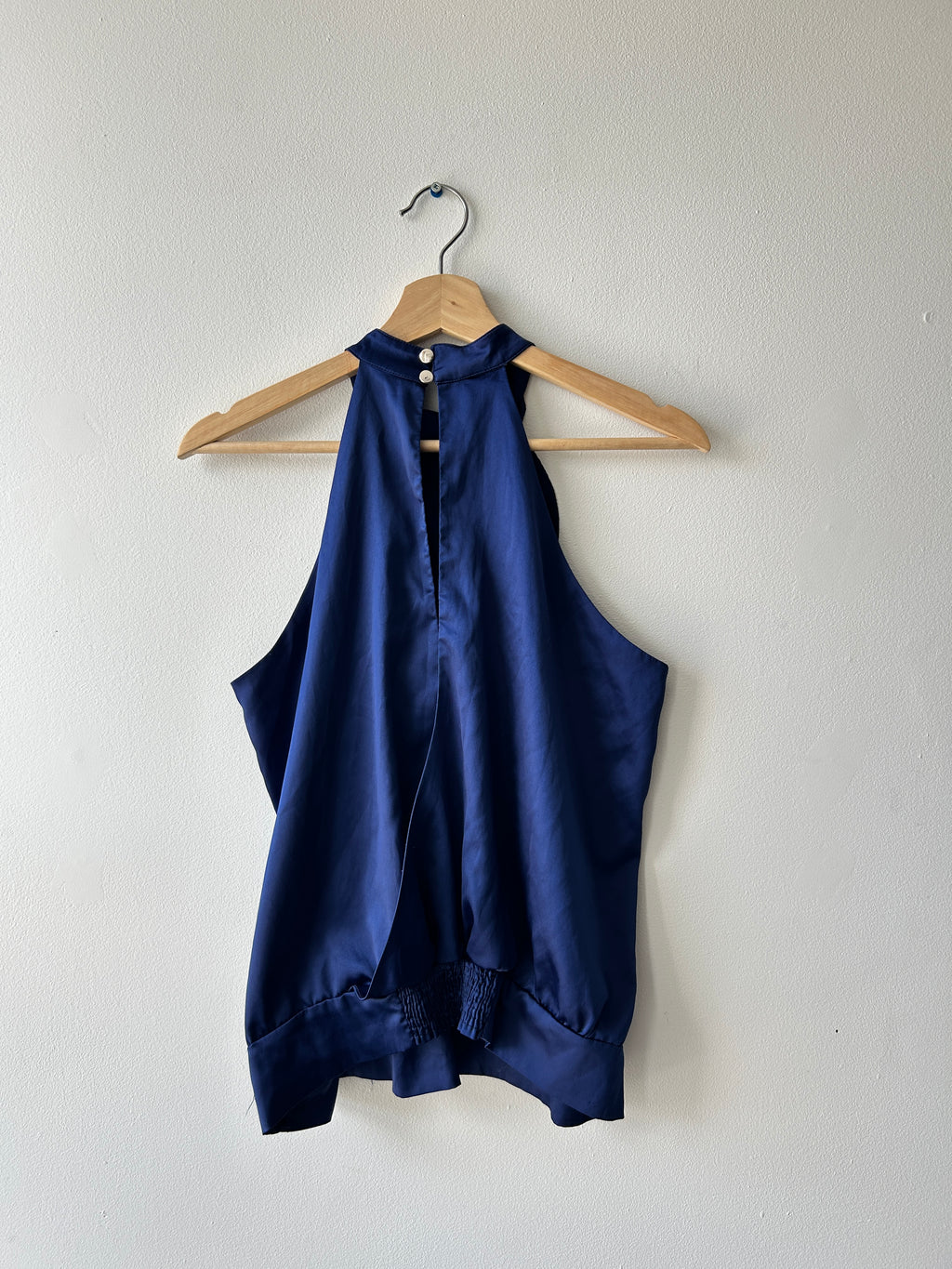 Twee ruffle halter neck blouse