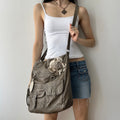 Faux Leather Crossbody Bag with appliqué (re-work)
