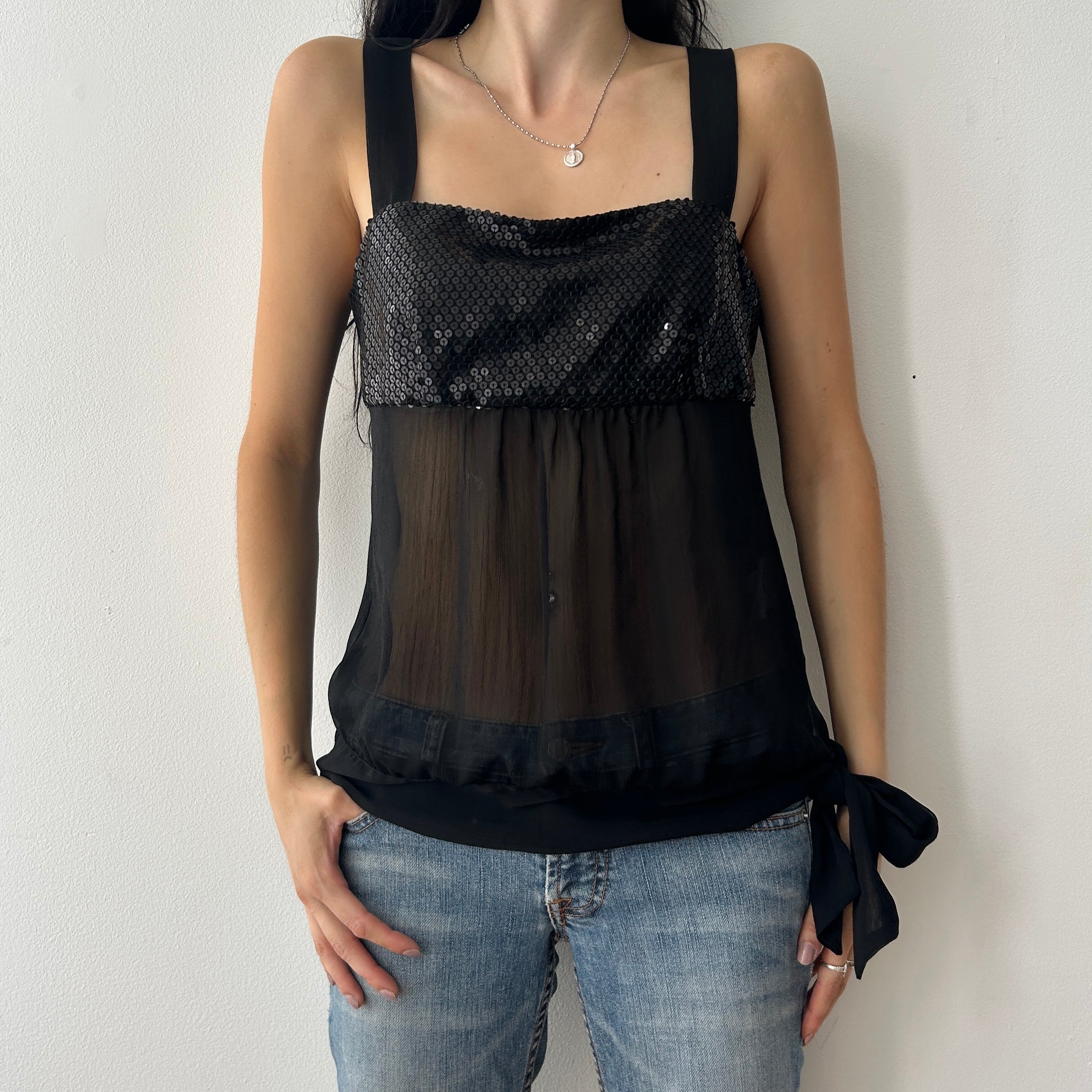 2010s mesh sequin top by phildar