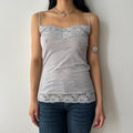 2000s grey lace cami top by maurices