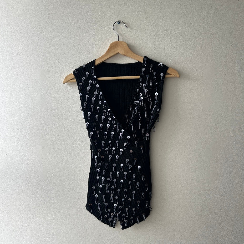 2000s beaded knit top