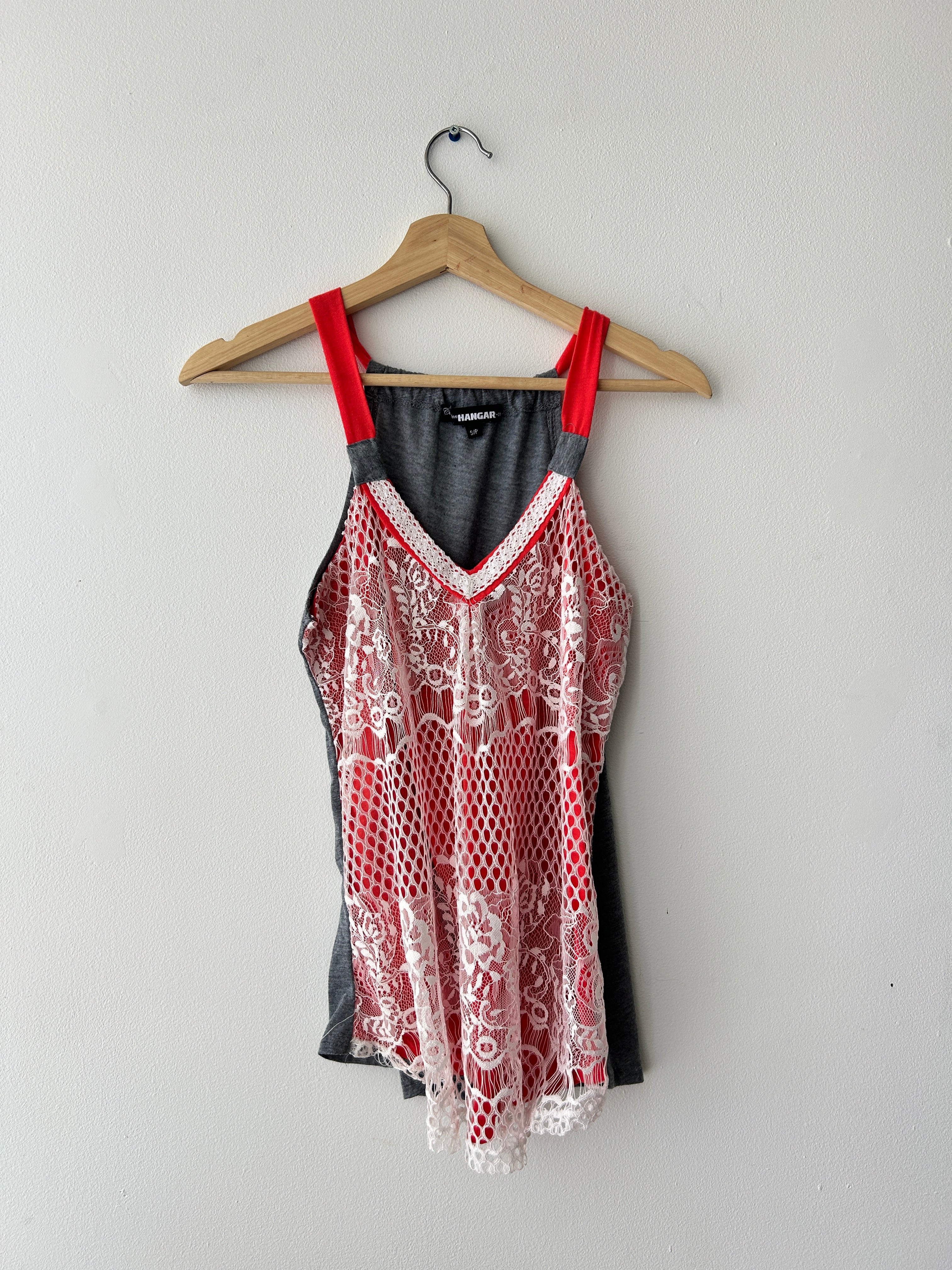 2010s lace neon tank top by hangar