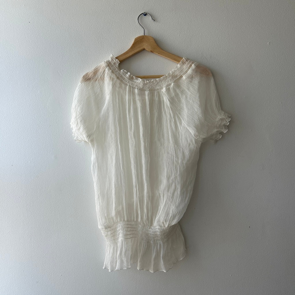 Boho smocked peasant blouse