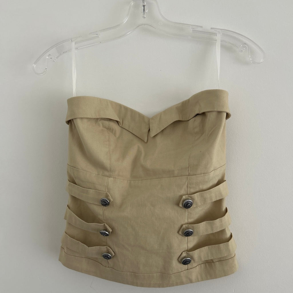 2000s military strapless top by lovely girl
