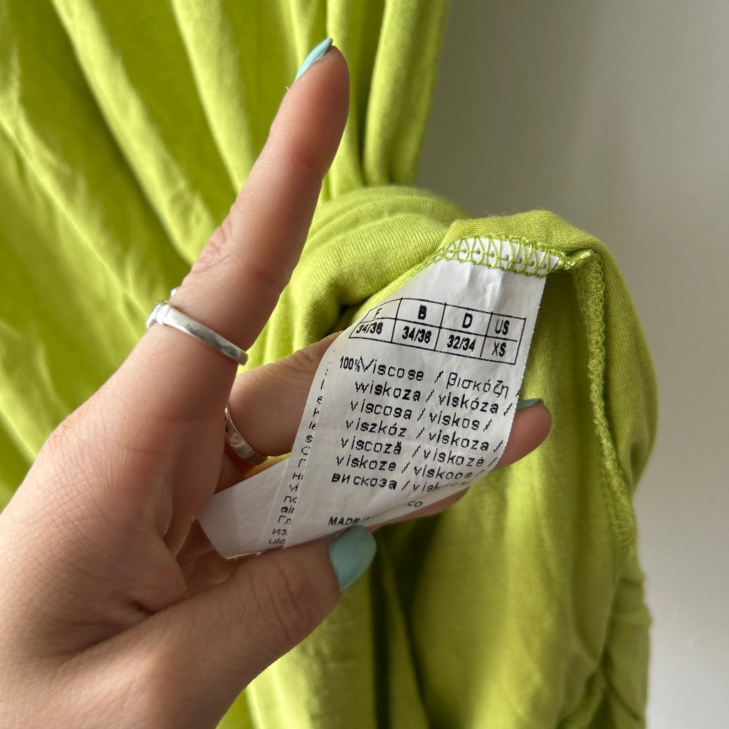 2010s lime green drop waist dress by 3suisses