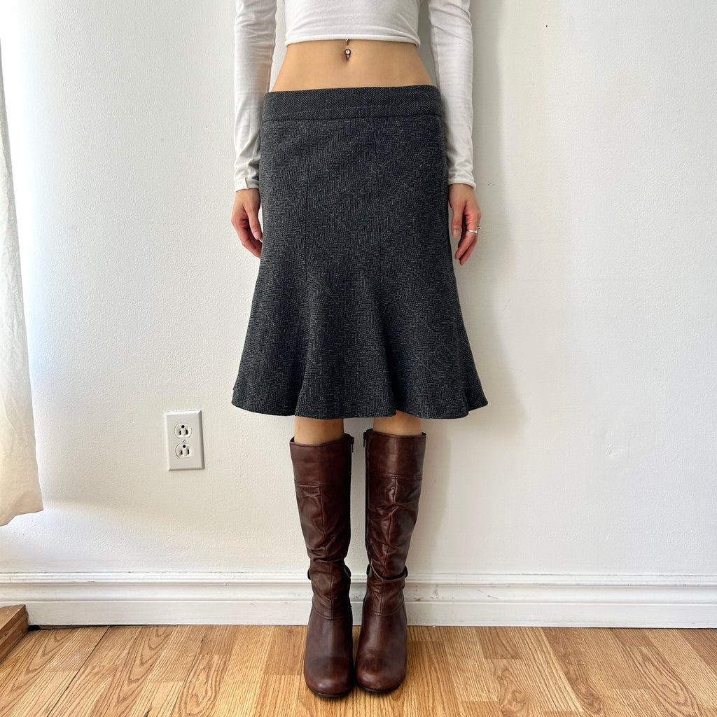 2000s wool blend midi skirt by H&M