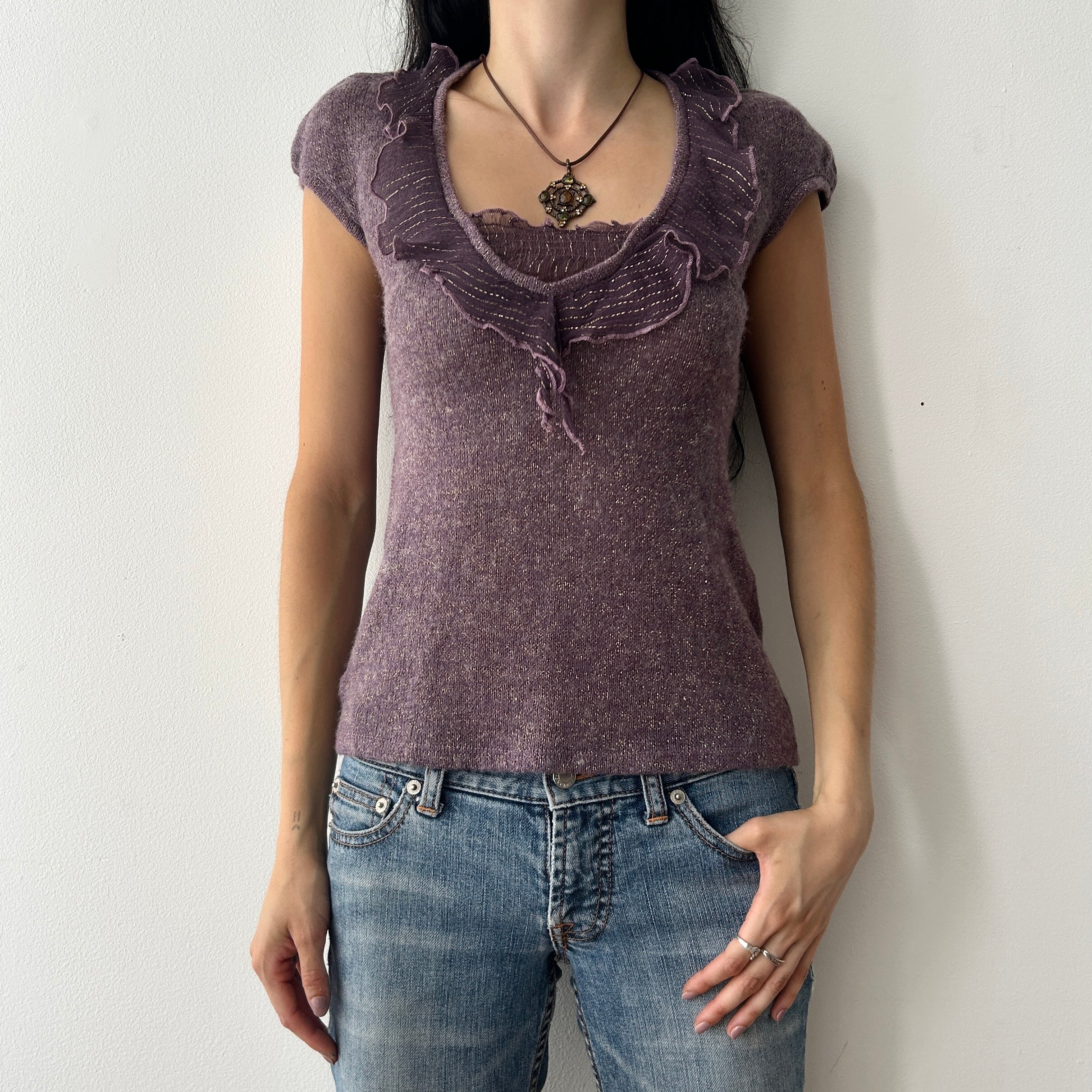 Vintage metallic knit top by Morgan de toi
