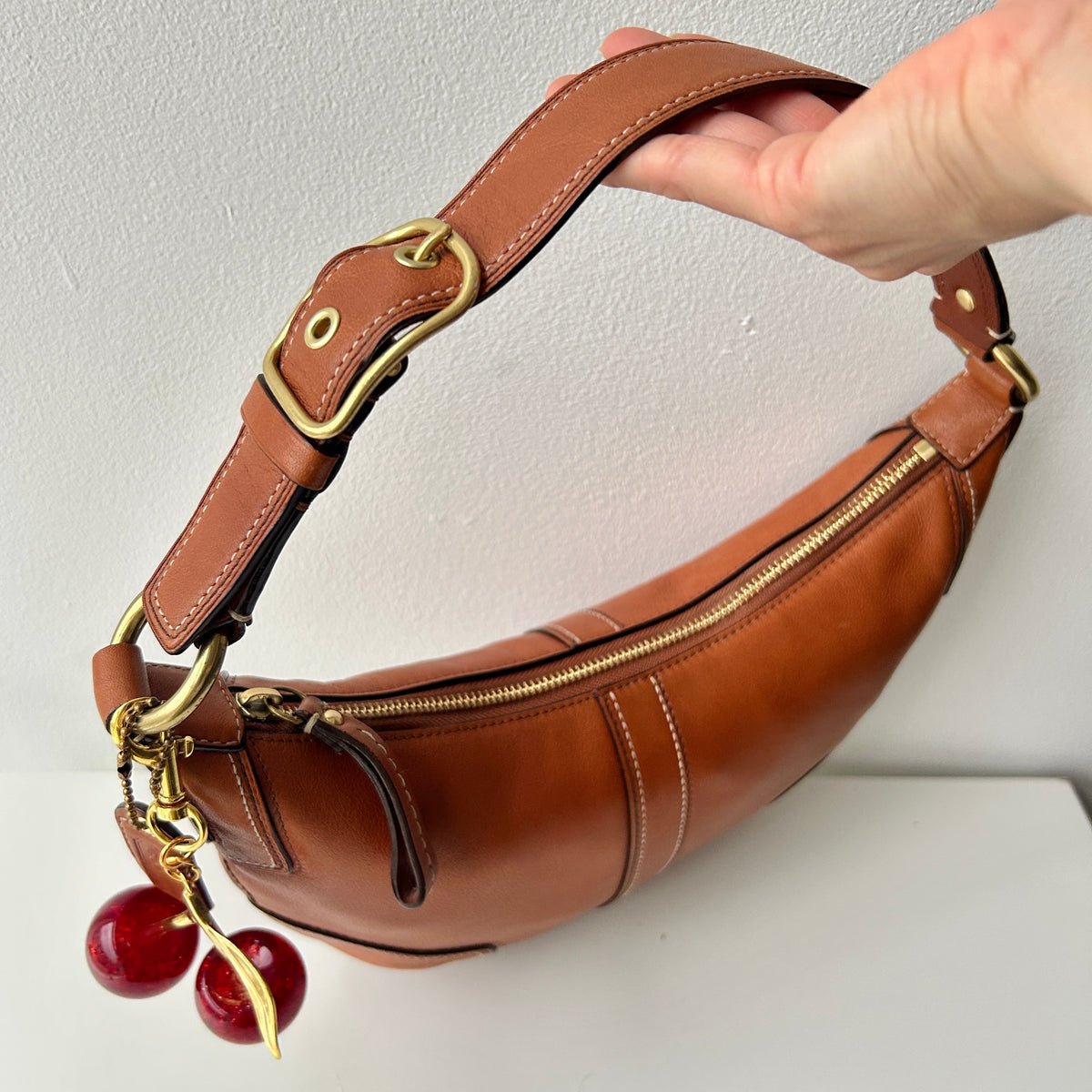 2000s coach hamptons hobo bag in brown