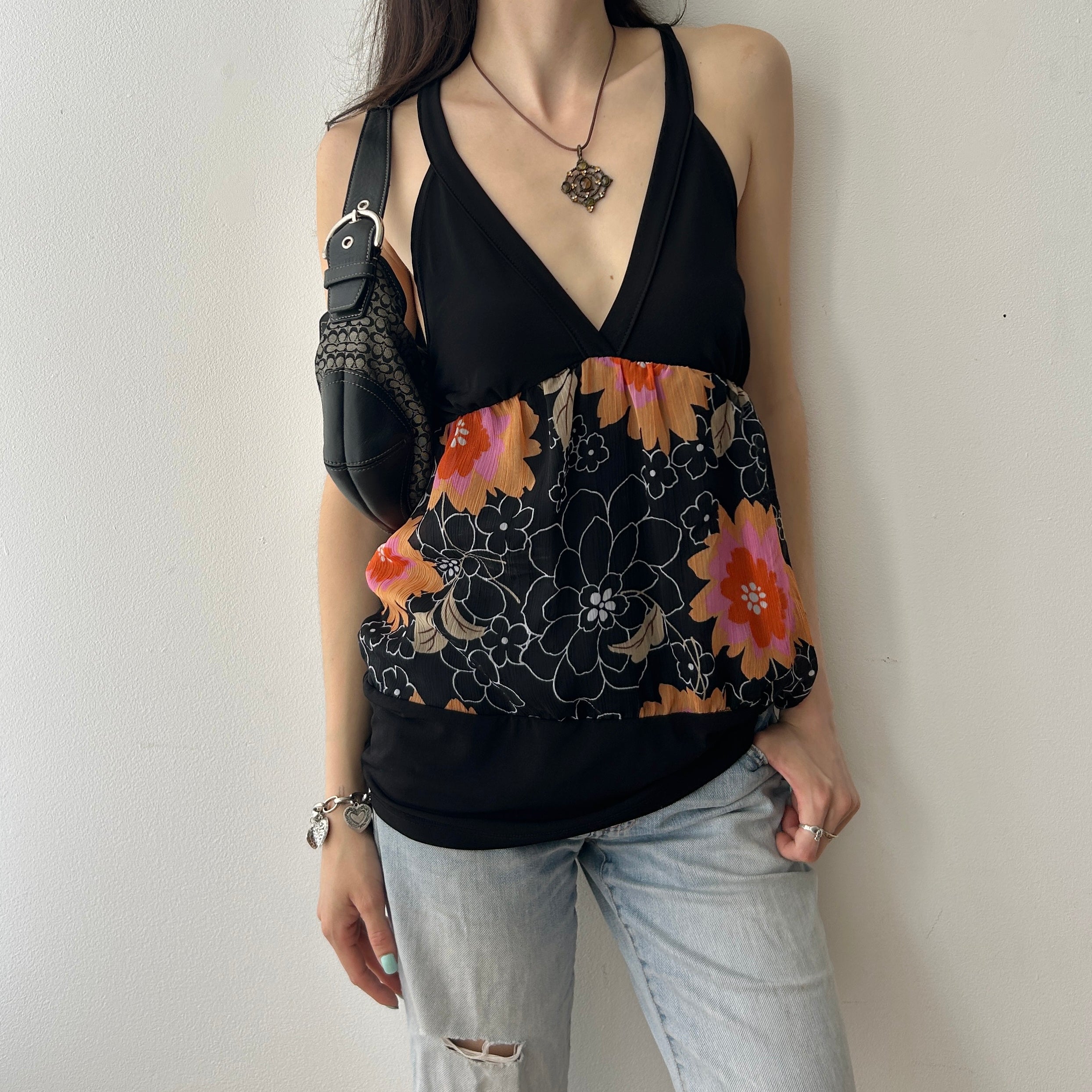 Y2K slouchy floral top by Suzy shier