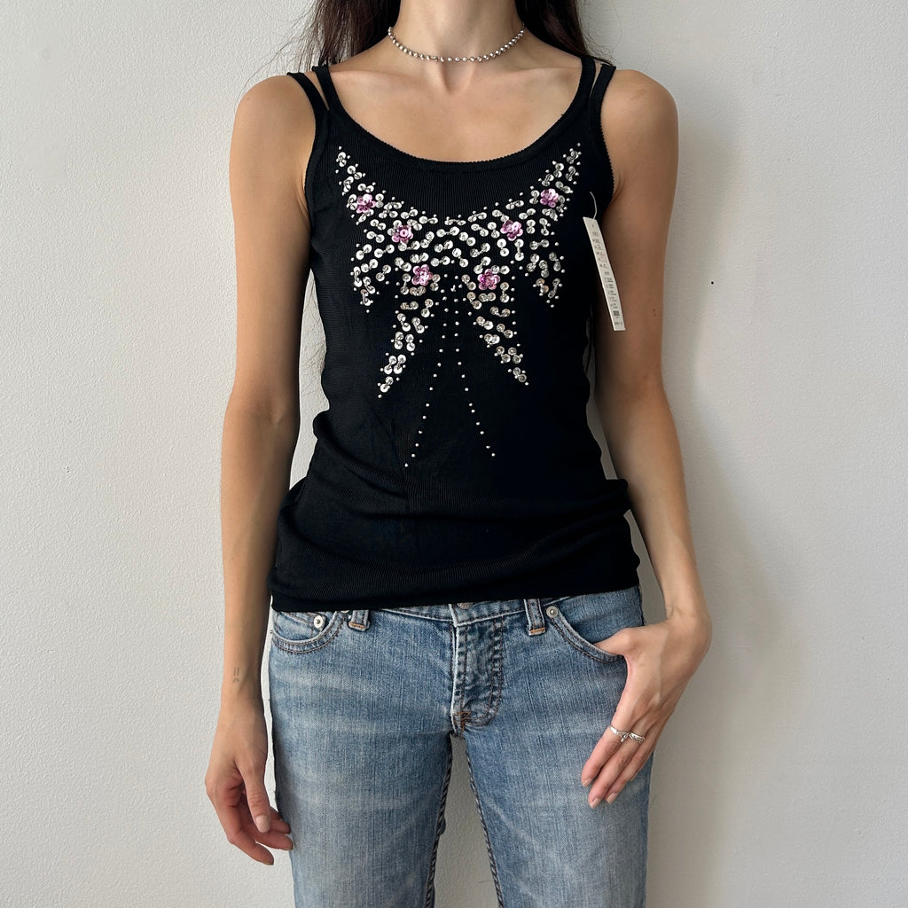 2000s beaded detail tank