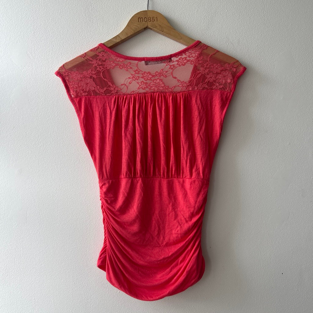 2010s lace trim blouse by limite