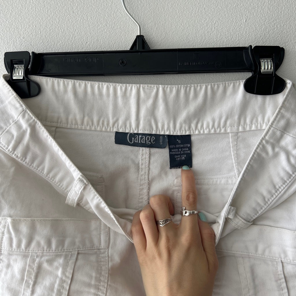Deadstock White mini denim skirt by garage