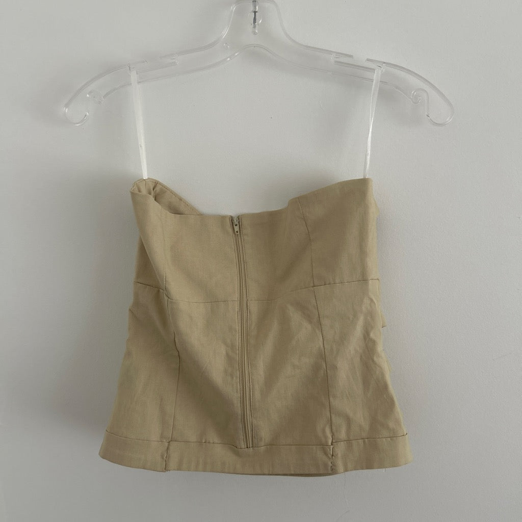 2000s military strapless top by lovely girl
