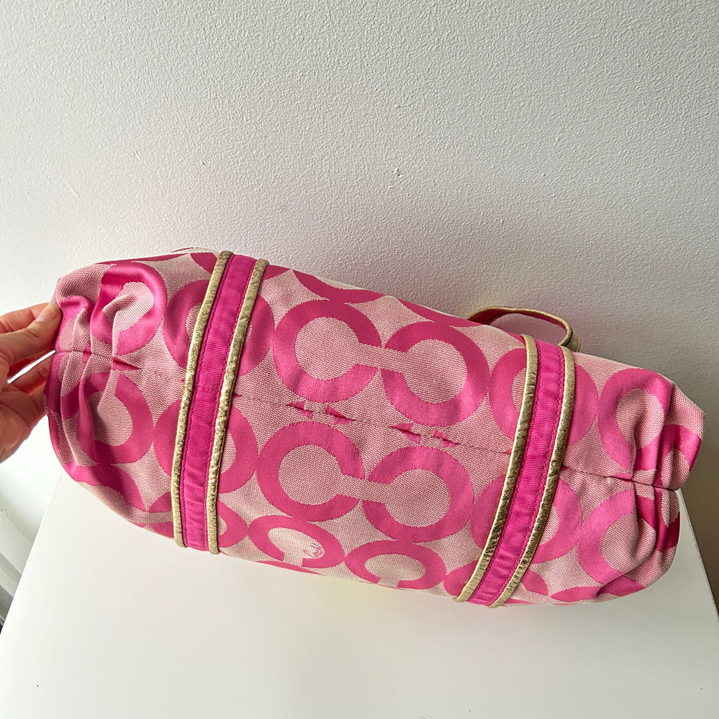 2000s coach op-art poppy glam tote in pink