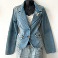 2000's denim jacket with pin by silver jeans