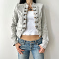 2000's denim military jacket by etam