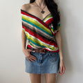 Y2K slouchy striped top by san francisco