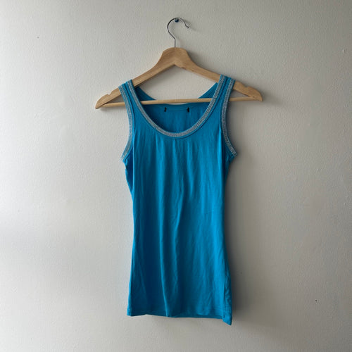 2000s bedazzle trim tank top