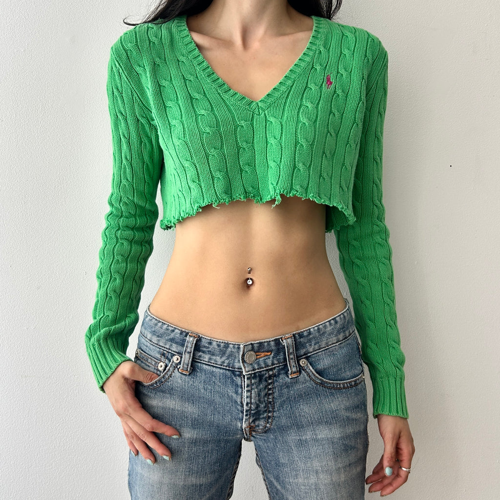 Vintage polo cable knit sweater