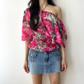 Boho batwing off the shoulder top