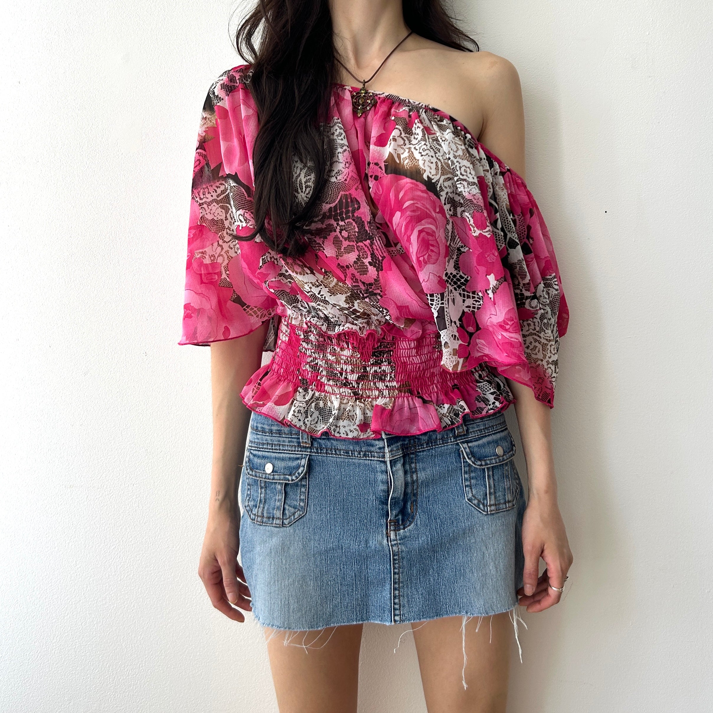 Boho batwing off the shoulder top