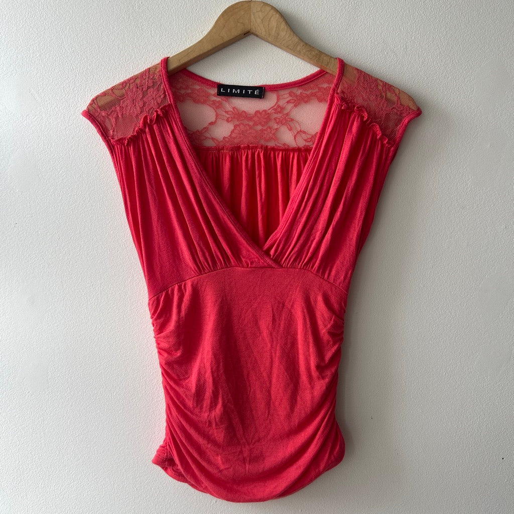 2010s lace trim blouse by limite