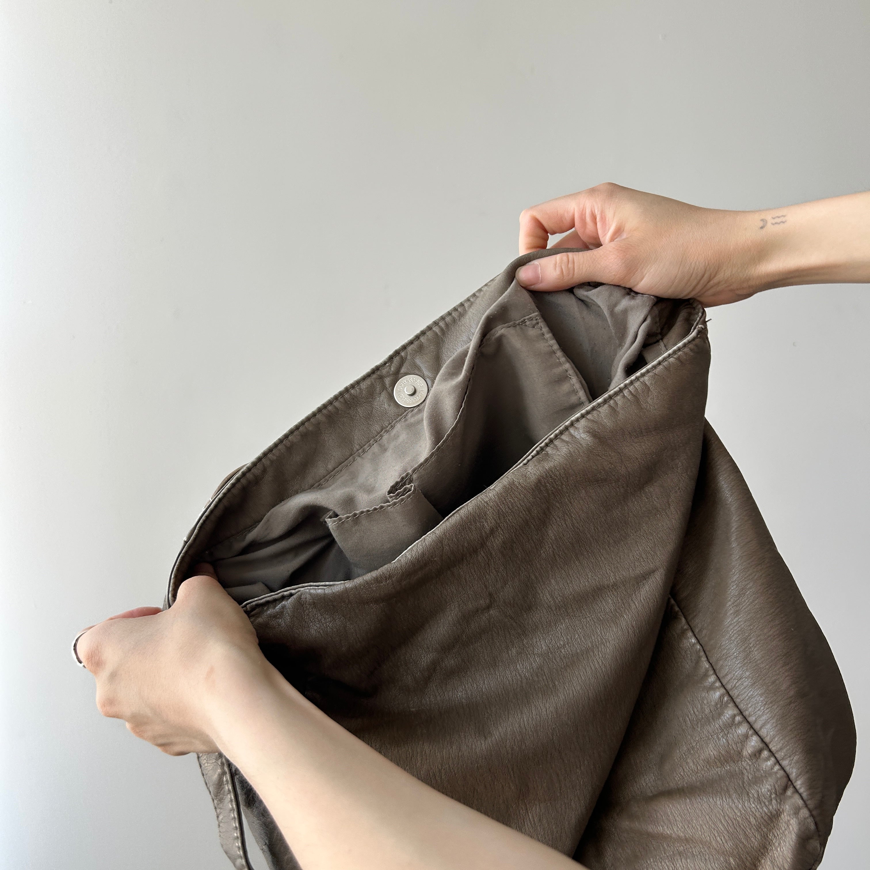 Faux Leather Crossbody Bag with appliqué (re-work)