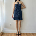 Y2K Denim halter dress by le chateau
