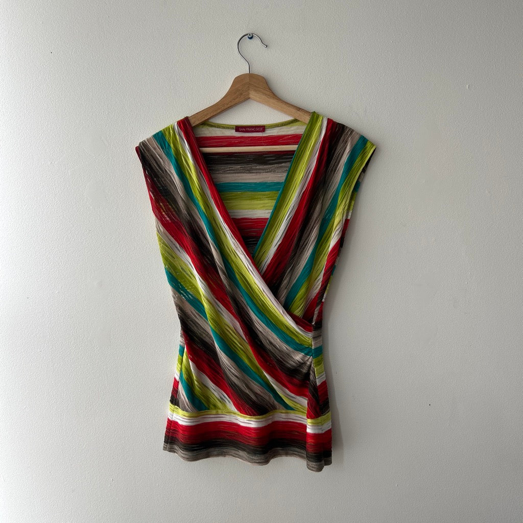 Y2K slouchy striped top by san francisco