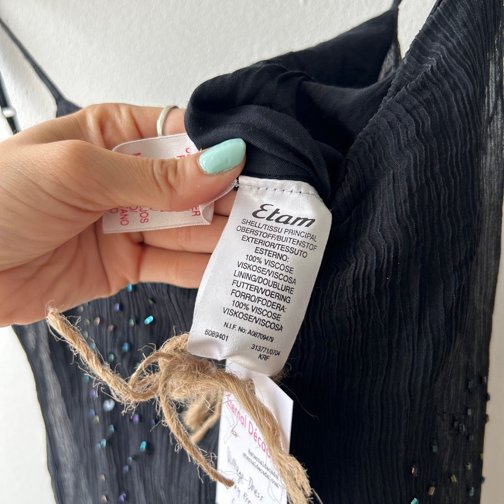 2000s embellished pleated midi dress by Etam