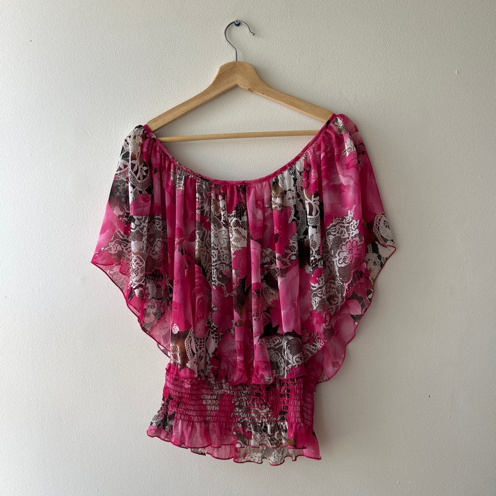 Boho batwing off the shoulder top