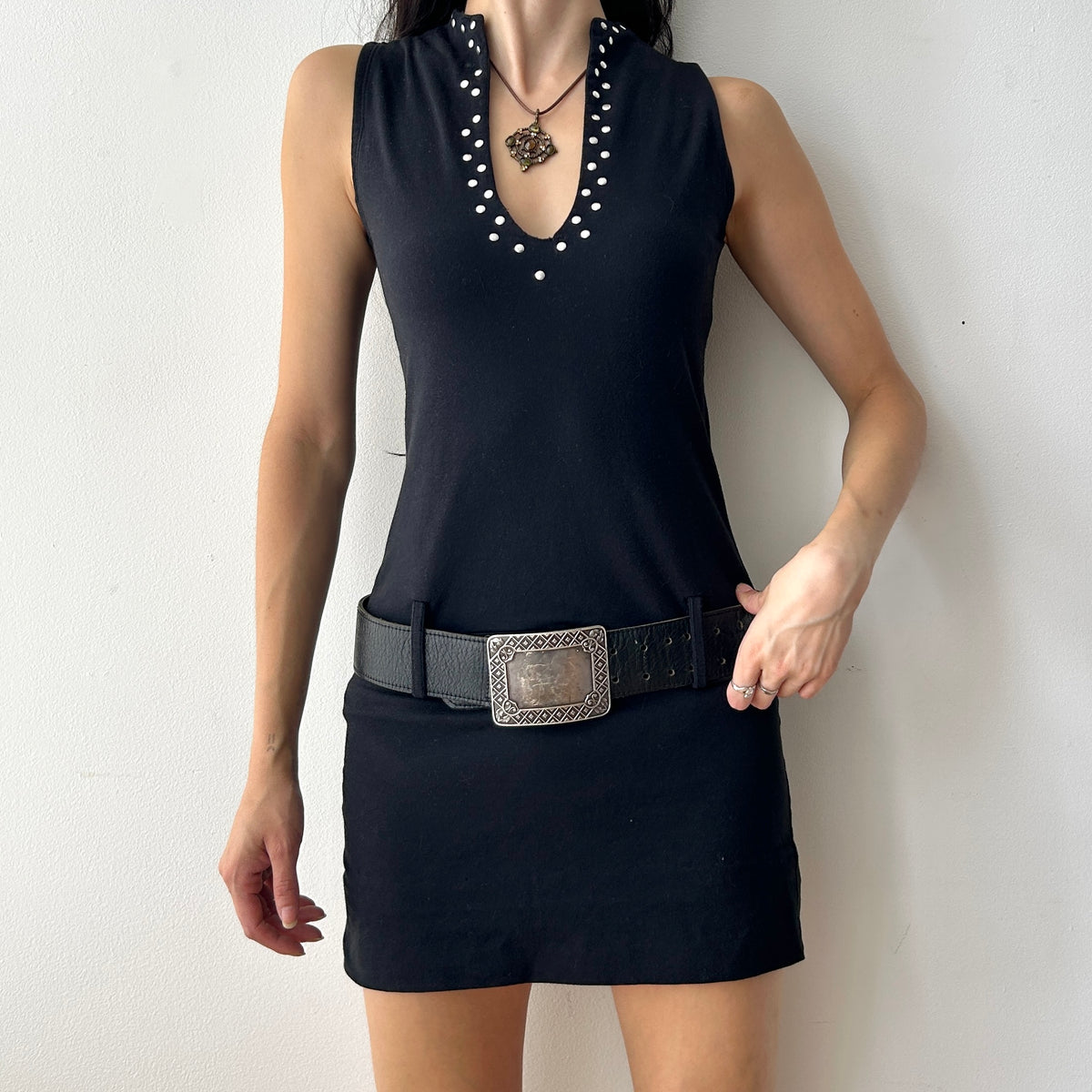 2000s studded mini dress by V jeans