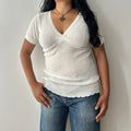 Coquette white knit top by Rosina Marzuola