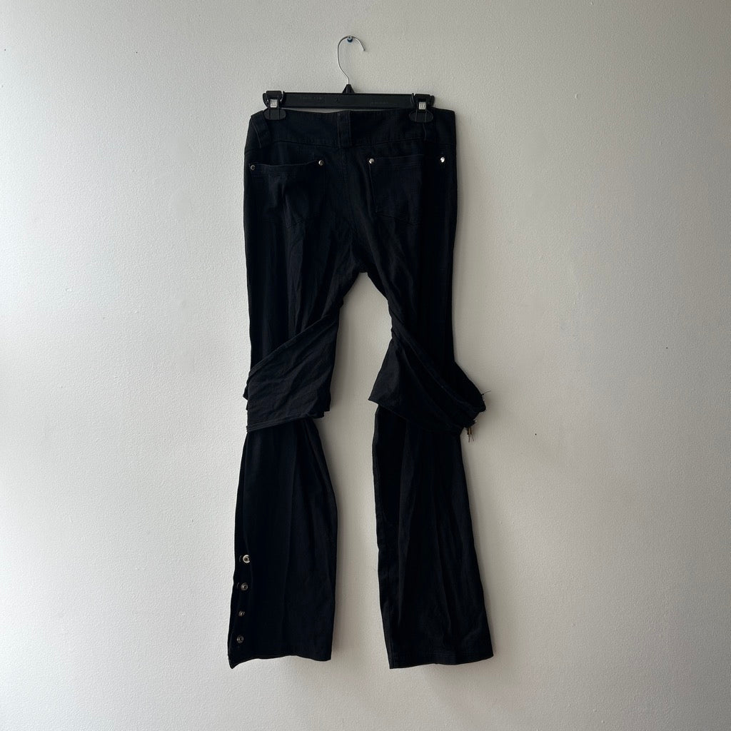 2000s black pants with lock and hardware