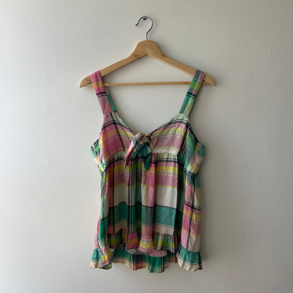 Twee plaid blouse with buttons by loft