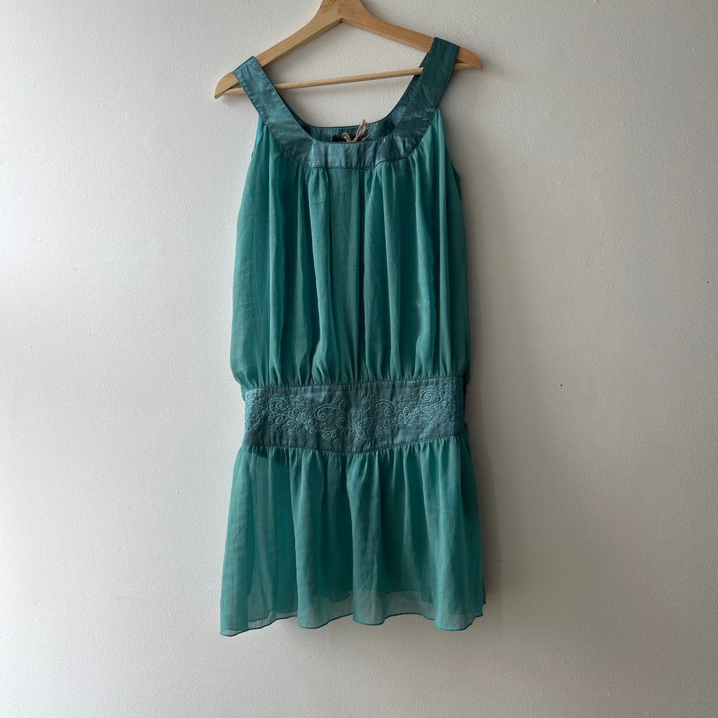 2010s teal drop waist dress by i'mod