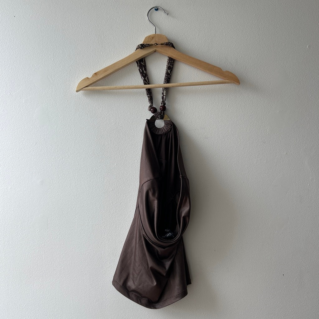 2000s halter neck brown top by No excuse