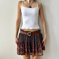 2010s boho mini skirt by F21